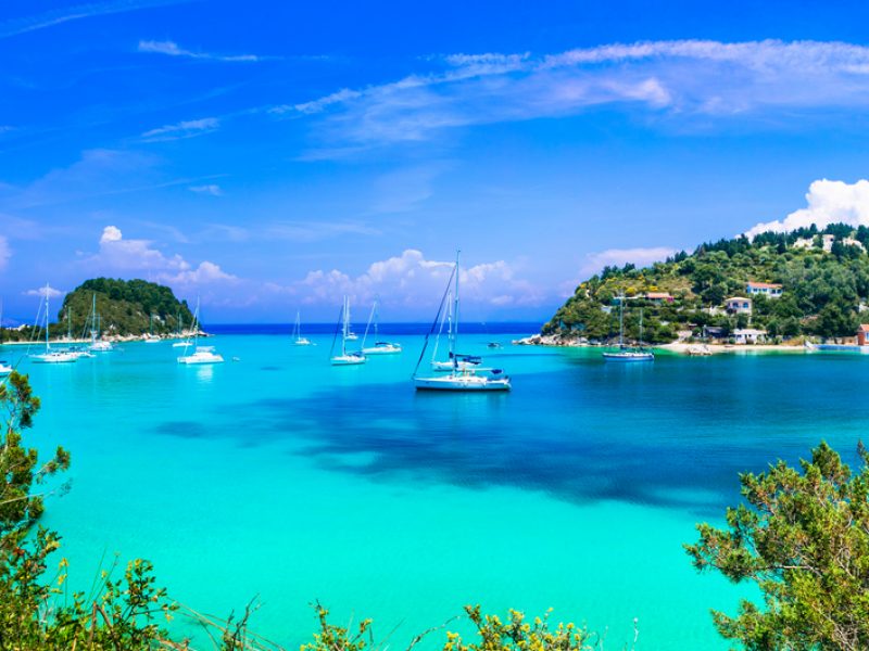 Beautiful,Turquoise,Bay,In,Lakka.,Splendid,Beach,Paxos.,Ionian,Islands